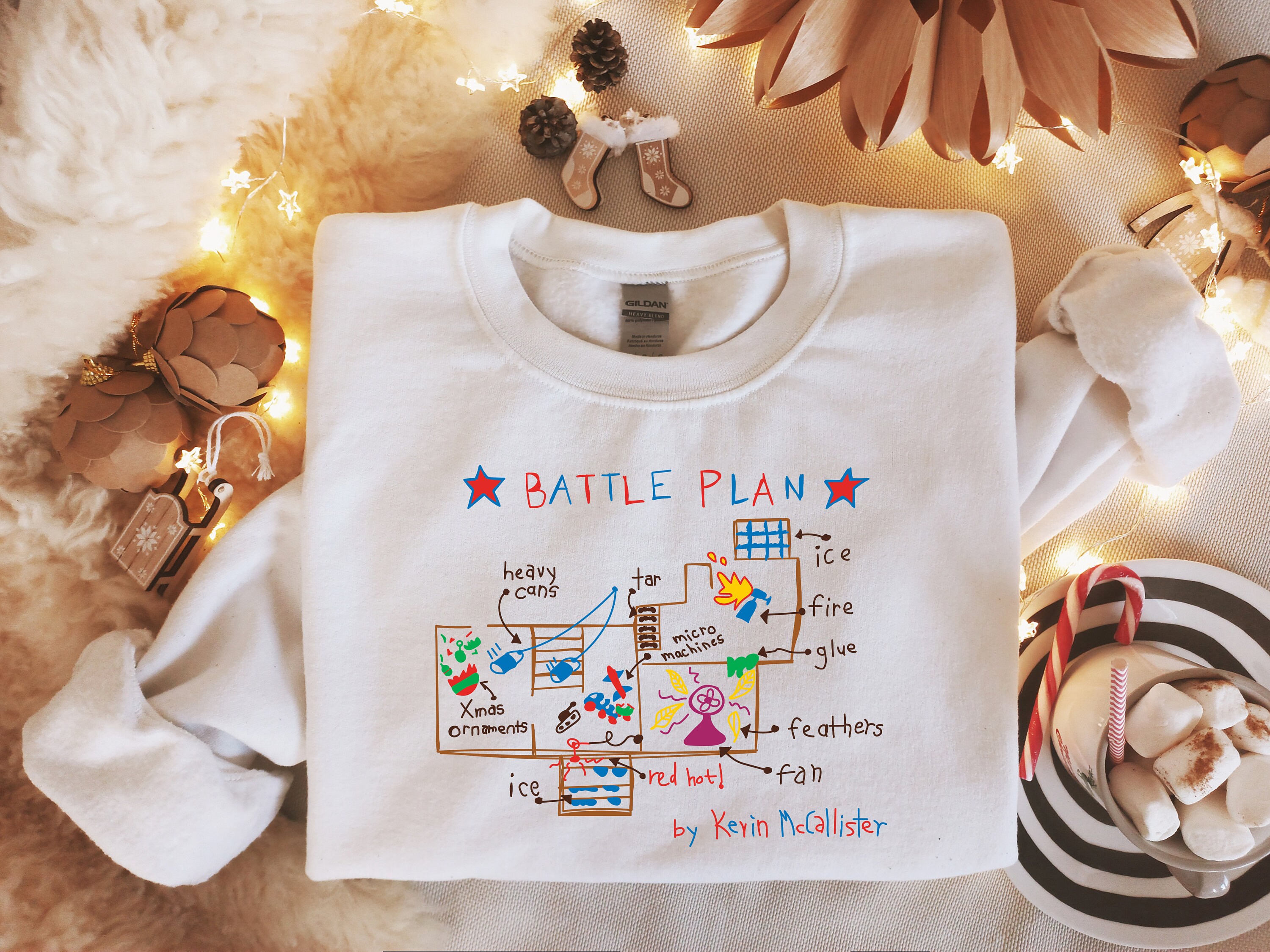 Discover Battle Plan Sweatshirt, Christmas Movie Sweatshirt, Cozy Sweater, Holiday Sweater, Christmas Shirt, Xmas Shirt, Christmas Family Sweatshirts