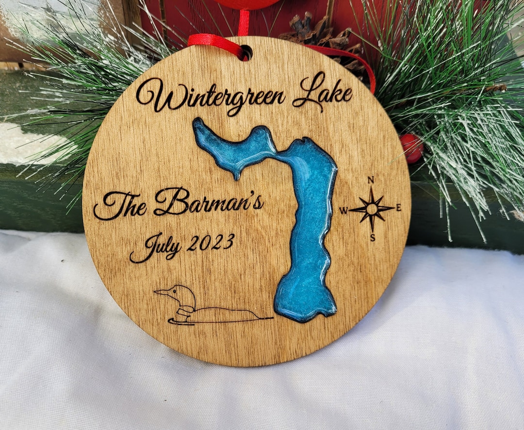 Personalized Lake Christmas Ornament Wedding Ornament Lake Etsy
