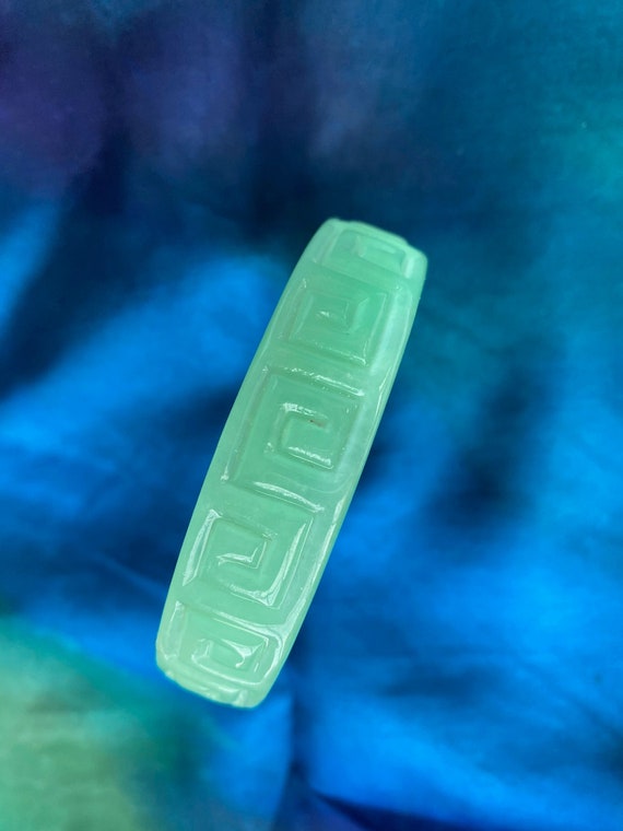 carved green jade bangle Gem