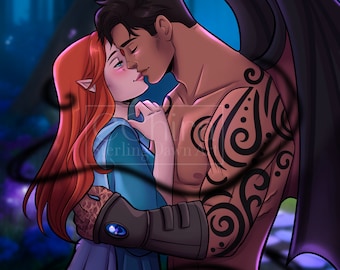 Gwyn and Azriel Art Print