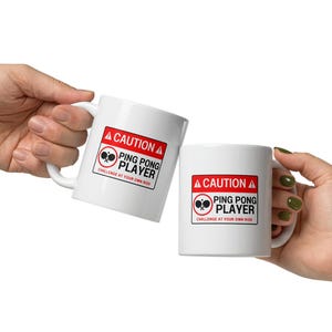 Custom Ping Pong White Glossy Mug
