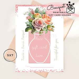 Thanks a Bunch Bouquet Gift Card Printable Holder
