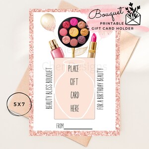 Porte-cartes cadeau pour bouquet d'anniversaire Beauty Bliss imprimable