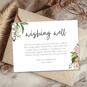 Cartão de chá de panela com poço dos desejos floral mexicano | Cartão de casamento com poço dos desejos floral mexicano | Chá de casal com poço dos desejos floral mexicano A20