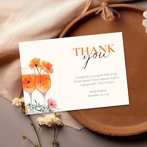 de remerciement Aperol Spritz pour la douche nuptiale de Zazzle.be Liste d'envies Vous avez des idées ? aquarelle Aperol Spritz de Zazzle.be Liste d'envies Vous avez des idées ? Le coup de foudre pour le premier merci | Modèle de toile A01
