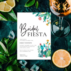 Lassen Sie uns Fiesta mexikanische Brautparty-Einladung | Brautparty-Einladung mit Kaktus aus Mexiko Let's Fiesta Cactus Brautparty A19