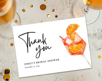 d'amour à la première carte de remerciement nuptiale de douche de Zazzle.be Liste d'envies Vous avez des idées ? Carte de remerciement nuptiale de douche Aperol Spritz | Carte de remerciement Aperol Spritz
