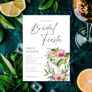 Invitation nuptiale de fiesta de Margarita | Invitation nuptiale de fête mexicaine | Faire-part de douche nuptiale Margarita Tequila A20
