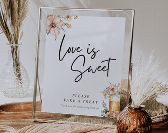 Love is Sweet Bridal Shower Table Sign (Printable File) A51