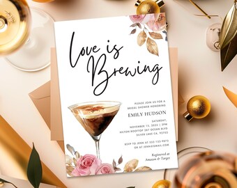 Espresso Martini Bridal Shower Invitation: Love is Brewing (Canva Template) A12