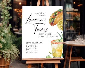 Love and Tacos Theme: Tacos & Tequila Couples Shower Welcome Sign (Digital Download) A28