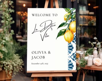 Lemon Positano Wedding Welcome Sign: Italian Theme (Digital Download) A04