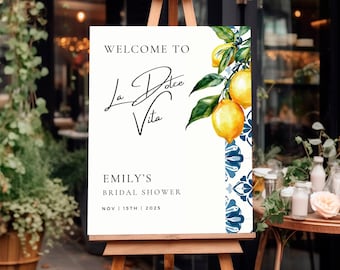 Positano Bridal Shower Welcome Sign: Lemon Citrus (Digital Download) A04