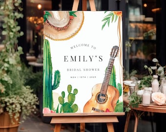 Cactus Fiesta Bridal Shower Welcome Sign: Mexican Theme (Digital Download) A07