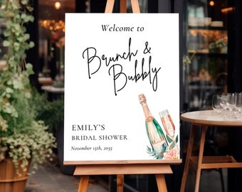 Brunch & Bubbly Bridal Shower Welcome Sign (Digital Download) A30