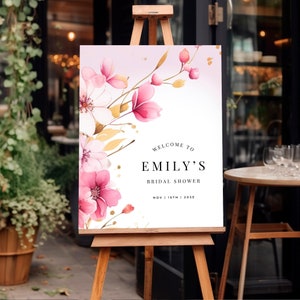 Love in Bloom Bridal Shower Welcome Sign | Love is in Bloom Floral Bridal Shower Sign | Spring Floral Bridal Shower Welcome Sign A35