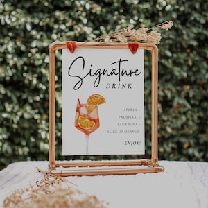 Aperol Spritz Signature Drink Brautdusche Tischschild | Liebe auf den ersten Spritz Signature Drink Schild | Aperol Spritz Signature Drink Schild A40