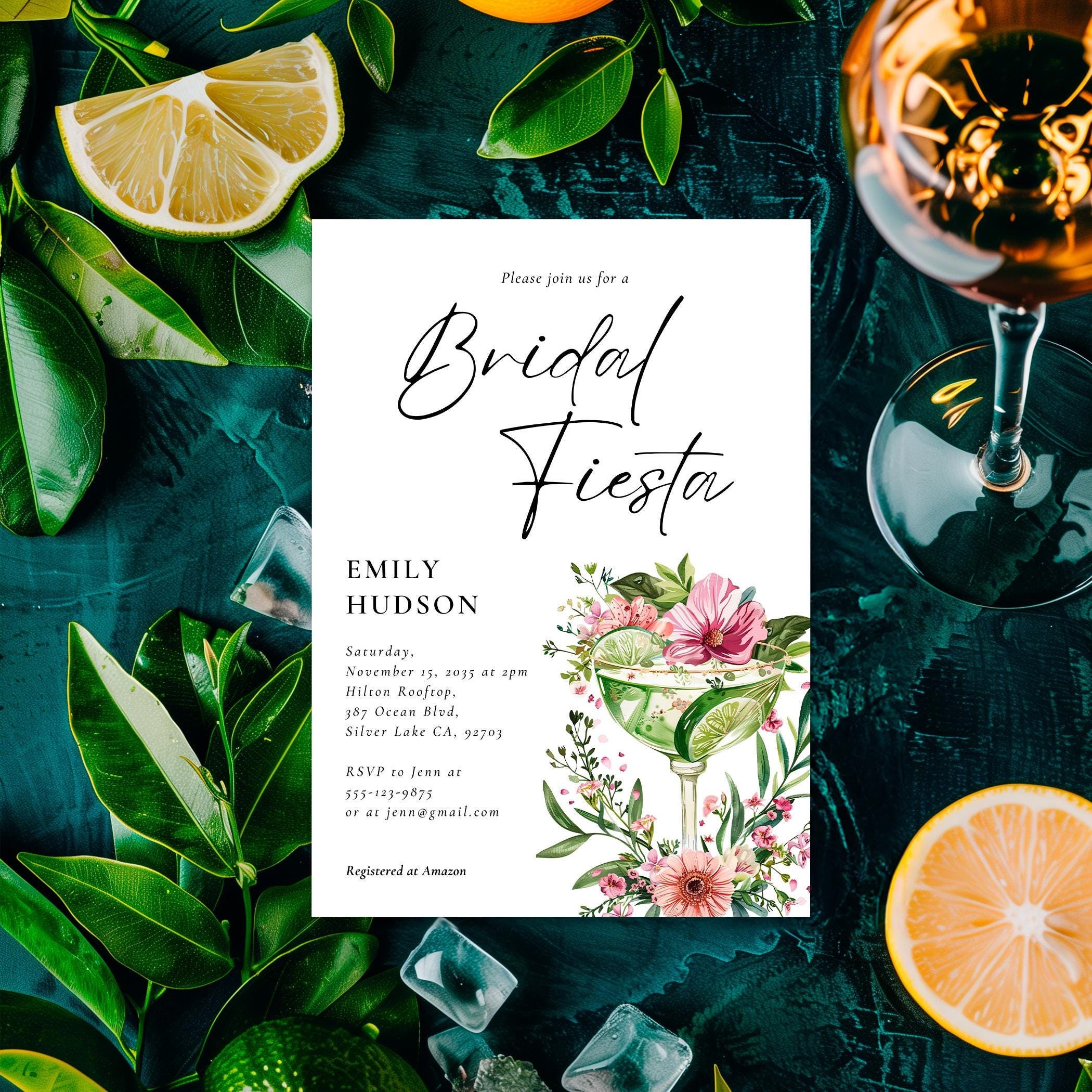 Margarita Bridal Fiesta Invitation: Tequila Shower (Canva Template) A20