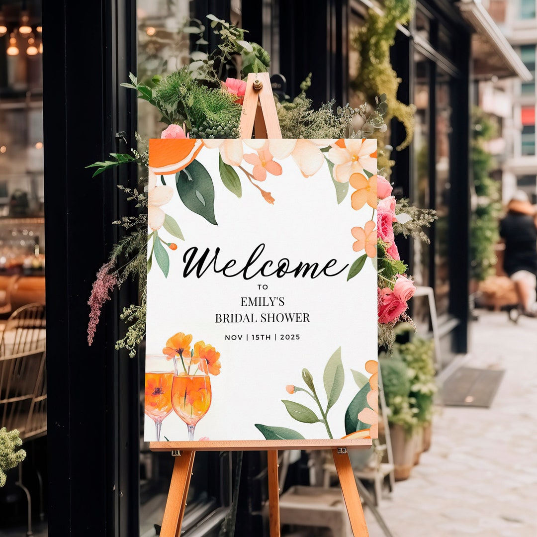 Aperol Spritz Bridal Shower Welcome Sign A01 - Etsy