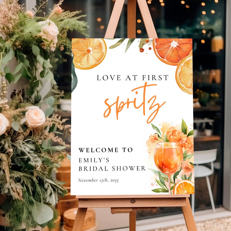 Aperol Spritz Bridal Shower Welcome Sign
