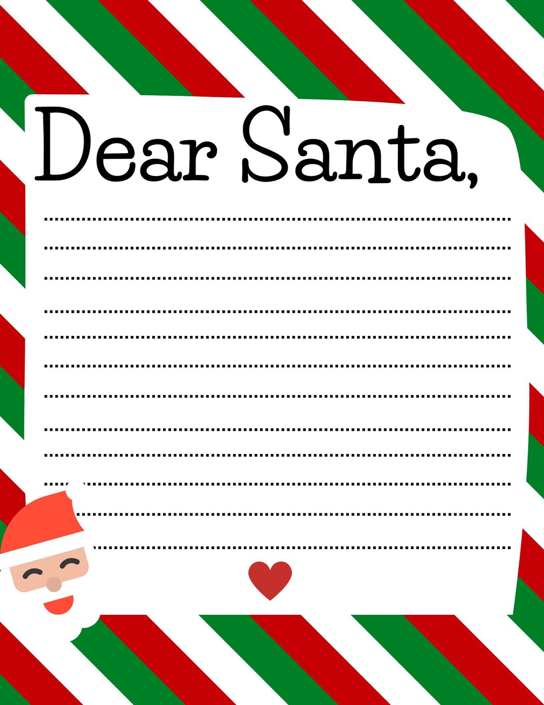 Santa Letter Printable or Digital File. - Etsy
