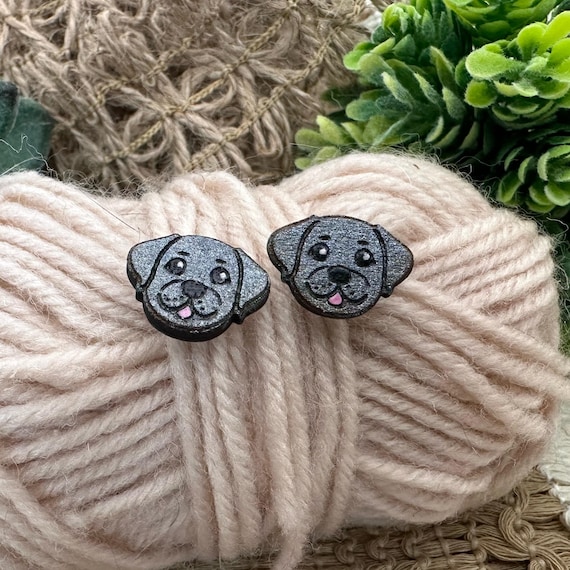 Labrador Retriever Stud Earrings: Laser Cut Wood - Lightweight, Painted