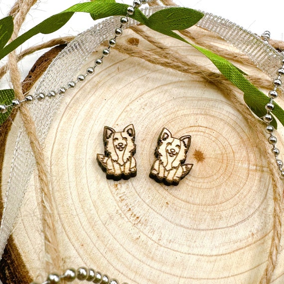 Fluffy Dog Wood Earring Blanks