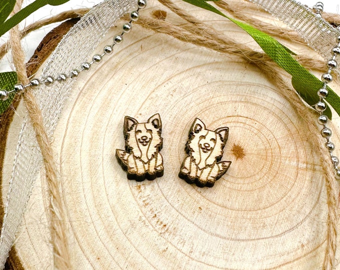 Fluffy Dog Wood Earring Blanks