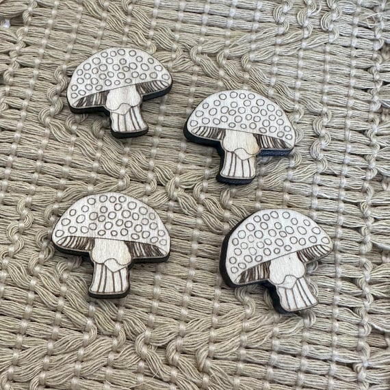 Spotted Mushroom Wood Pieces