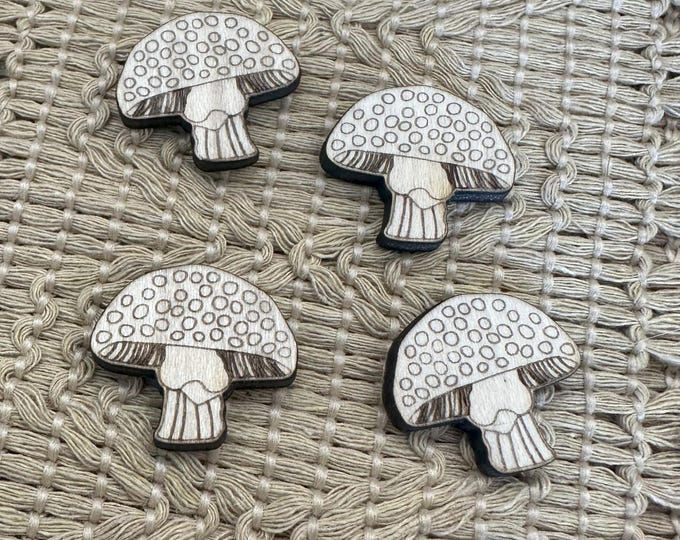 Spotted Mushroom Wood Pieces