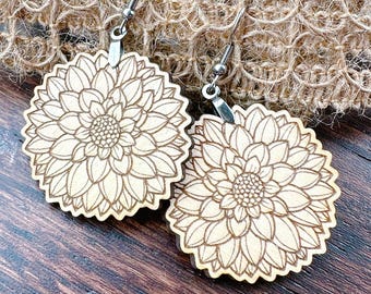 Unfinished Zinnia Flower Earrings