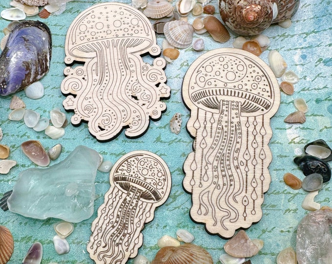 Jellyfish Wood Pieces for Crafts
