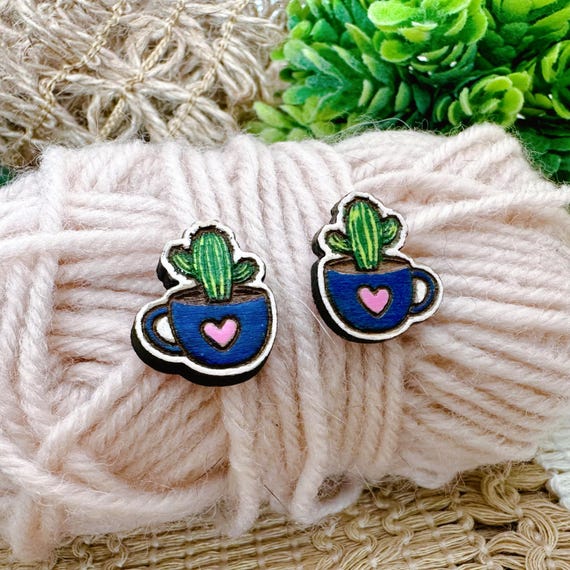 Cactus Mug Stud Earrings