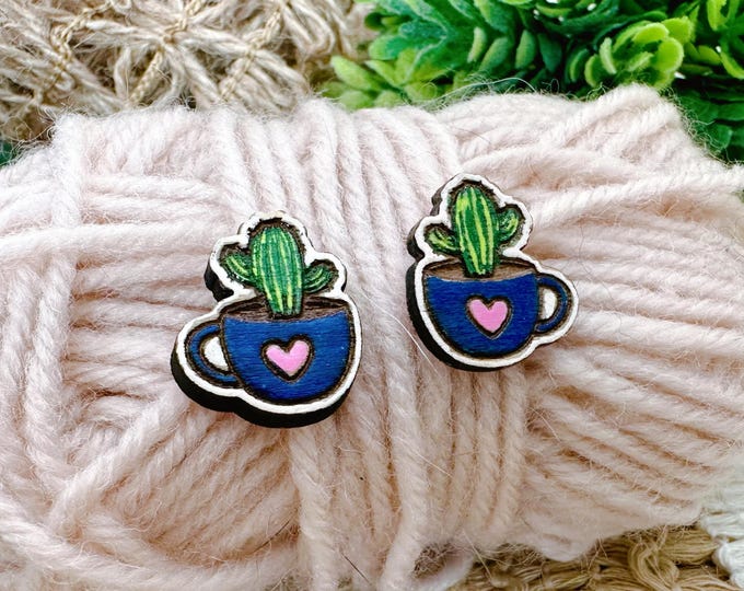 Cactus Mug Stud Earrings