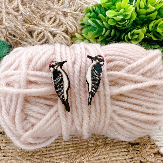 Downy Woodpecker Stud Earrings