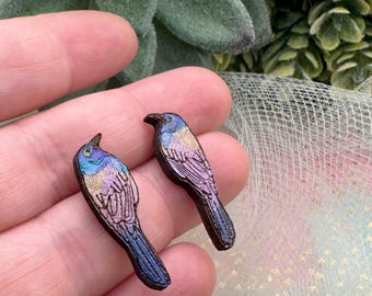 Vibrant Grackle Earrings