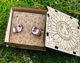 Guinea Pig Stud Earrings – Hand-Painted to Match Your Pet