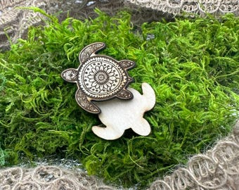 Laser Cut Wood Sea Turtle Jewelry Blanks or Unfinished Stud Earrings