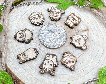 16 Kawaii Farm Animal Wood Blanks