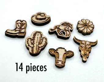 Mini Laser Cut Country Western Charms for Earrings, Jewelry Making, or Crafts for Cowboy or Cowgirl