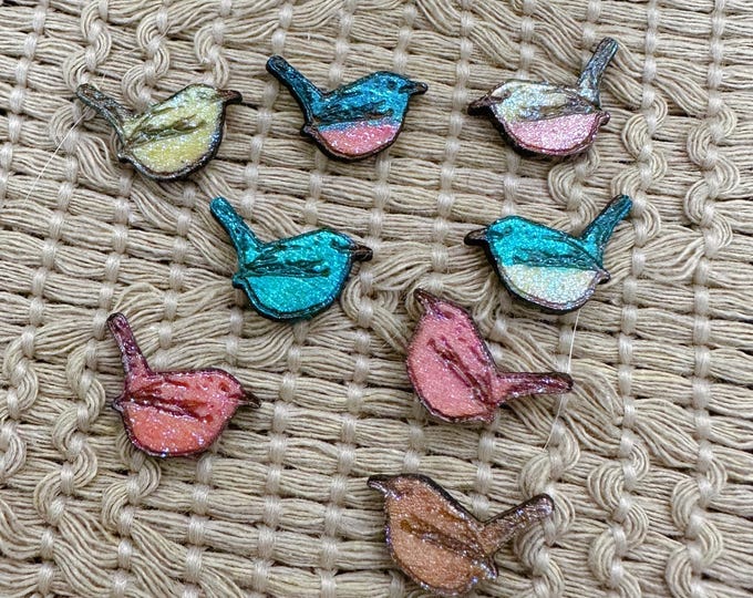 Featured listing image: Colorful Wren Mini Stud Earrings