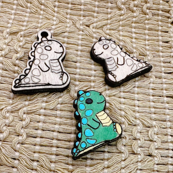 Laser Cut Basswood Dinosaur Charm or Cabochon