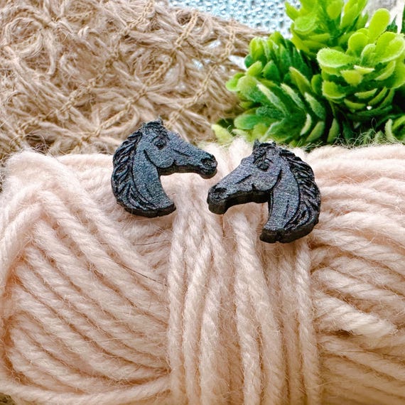 Black Horse Earrings