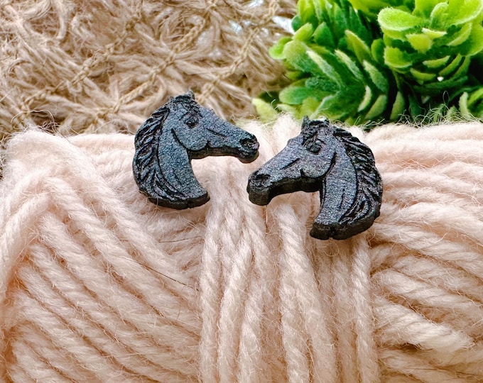 Black Horse Earrings