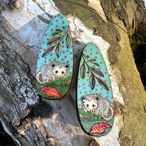 Opossum Hair Clips –  Trash Goblin Era Wooden Possum Barrettes