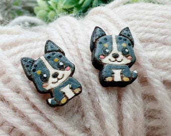 Cattle Dog Studs in a wood gift box
