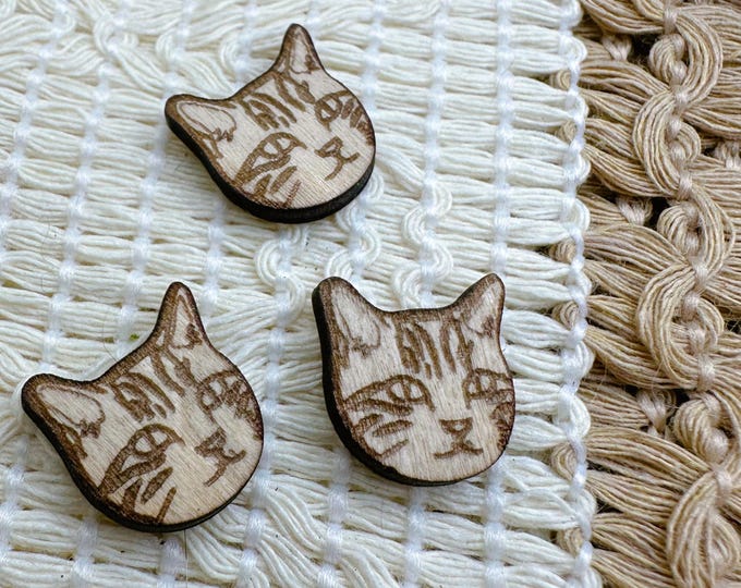 Tabby Cat Face Wood Blanks