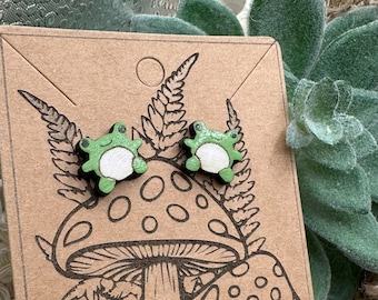 Kawaii frog post earrings