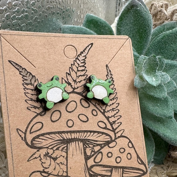 Kawaii frog post earrings