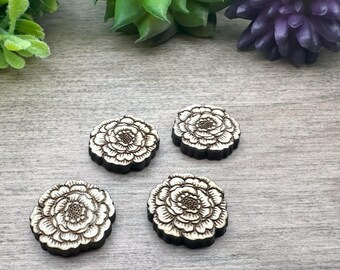 Peony Flower Wood Pieces